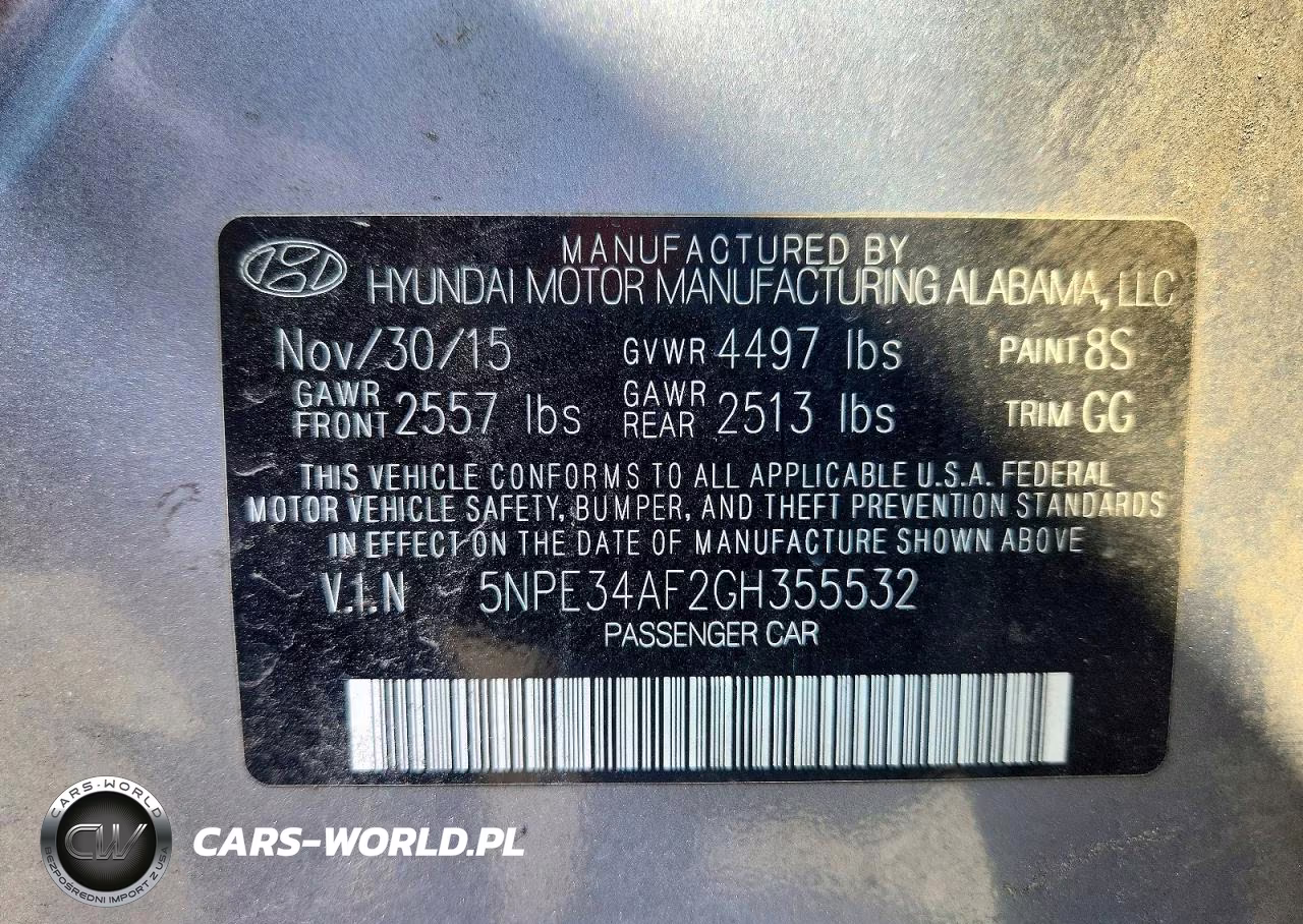 2016 Hyundai Sonata Sport VIN:5NPE34AF2GH355532 - 13