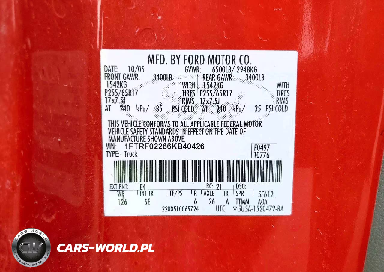 2006 Ford F150 VIN:1FTRF02266KB40426 - 12