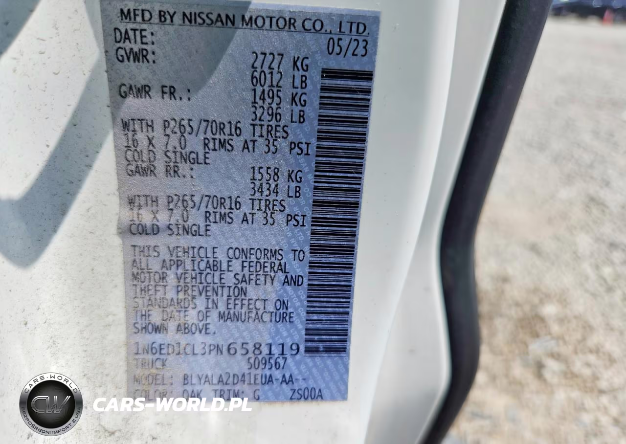 2023 Nissan Frontier S VIN:1N6ED1CL3PN658119 - 12