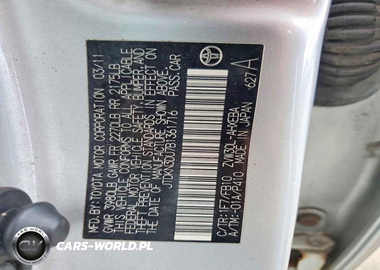 2011 Toyota Prius Two VIN:JTDKN3DU7B1361716 - 12