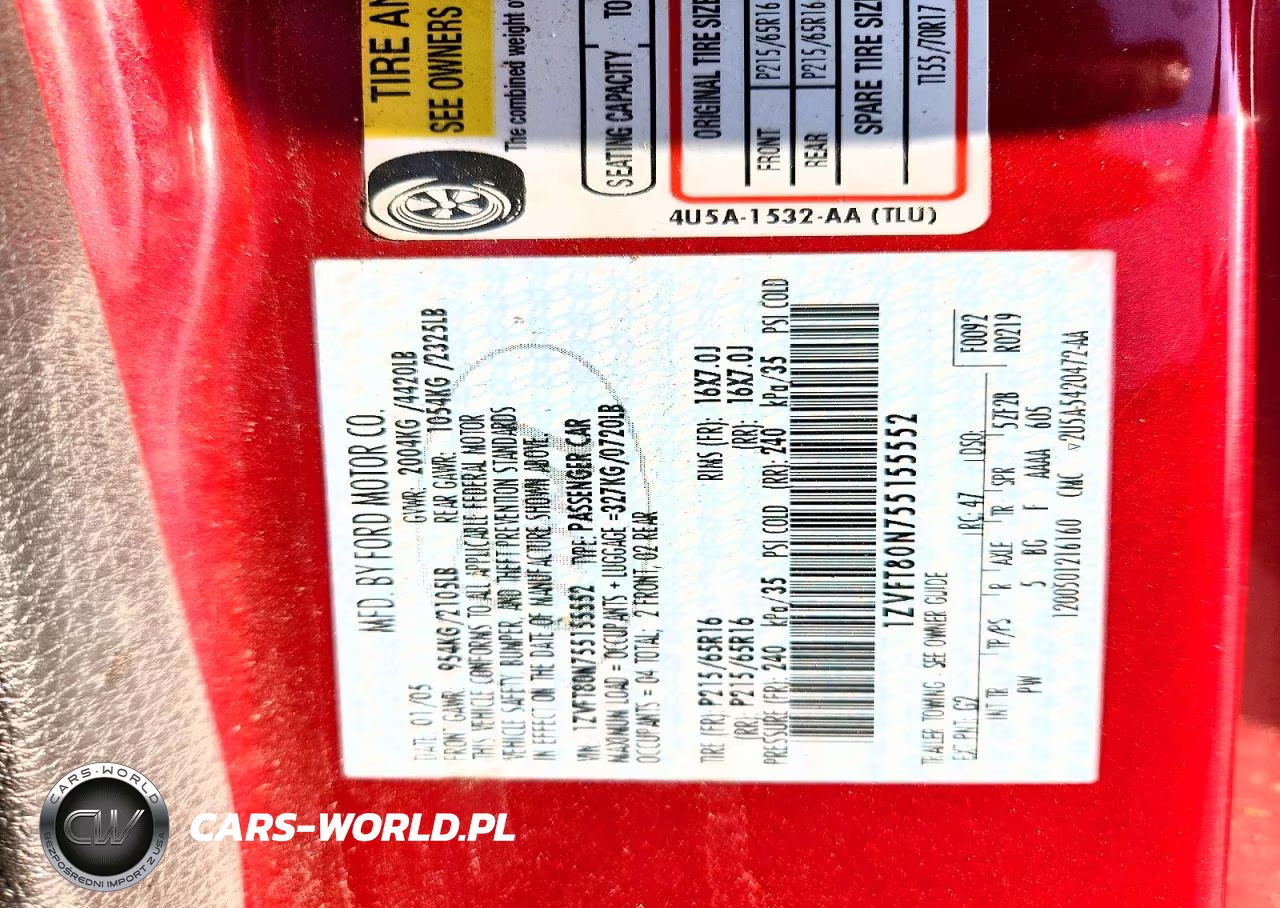 2005 Ford Mustang VIN:1ZVFT80N755155552 - 12