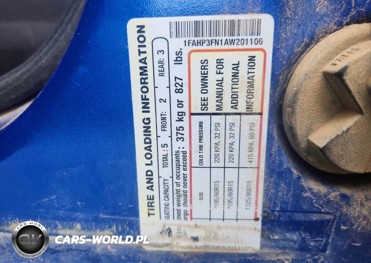 2010 Ford Focus Se VIN:1FAHP3FN1AW201106 - 12