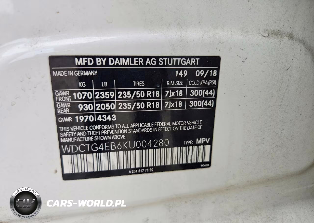 2019 Mercedes-Benz Gla 250 VIN:WDCTG4EB6KU004280 - 12