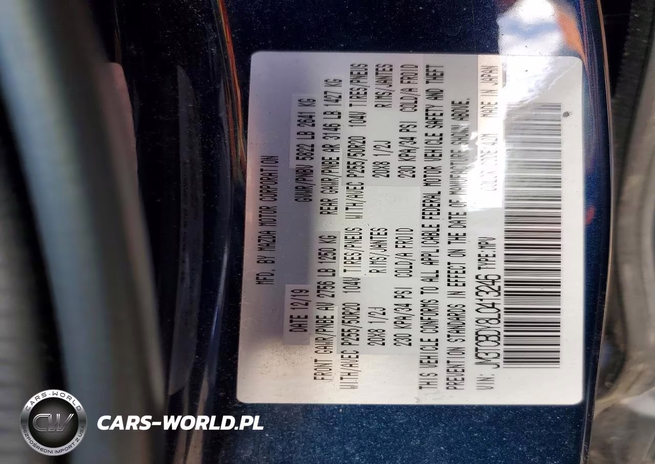 2020 Mazda Cx-9 Grand Touring VIN:JM3TCBDY8L0413246 - 13