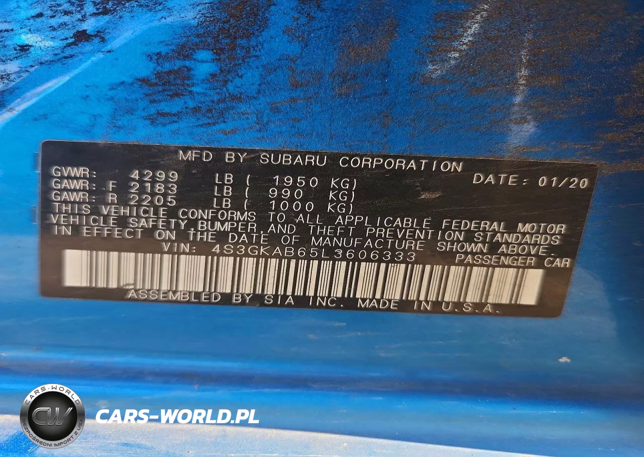 2020 Subaru Impreza VIN:4S3GKAB65L3606333 - 12