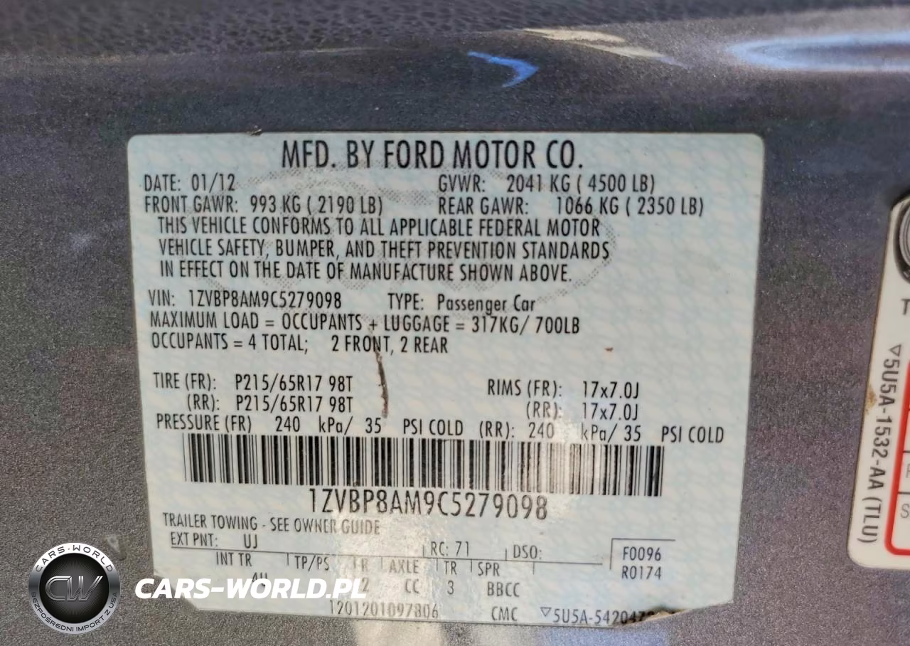 2012 Ford Mustang VIN:1ZVBP8AM9C5279098 - 12