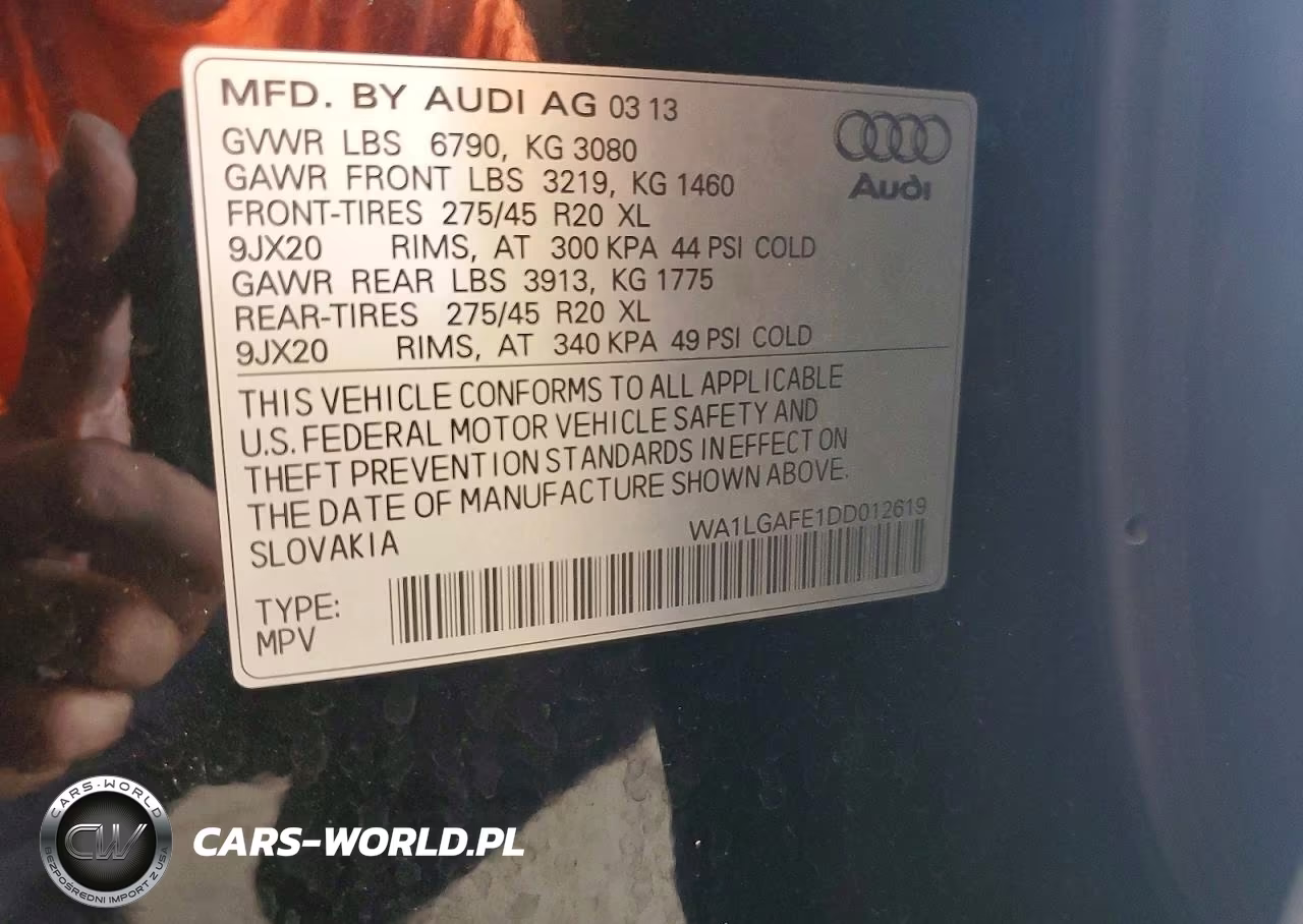 2013 Audi Q7 Premium Plus VIN:WA1LGAFE1DD012619 - 13
