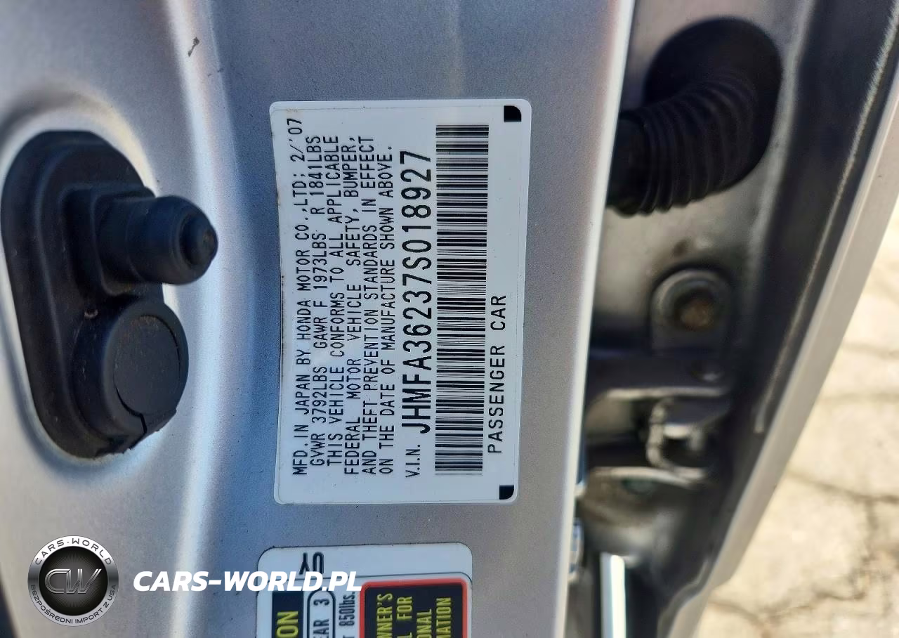 2007 Honda Civic Hybrid VIN:JHMFA36237S018927 - 12