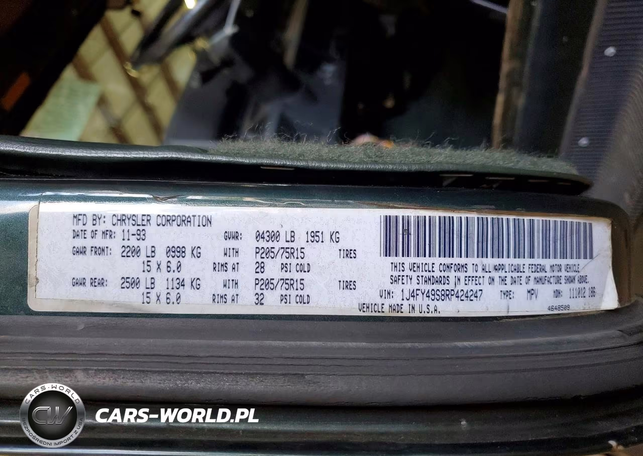 1994 Jeep Wrangler - Yj Sahara VIN:1J4FY49S8RP424247 - 12