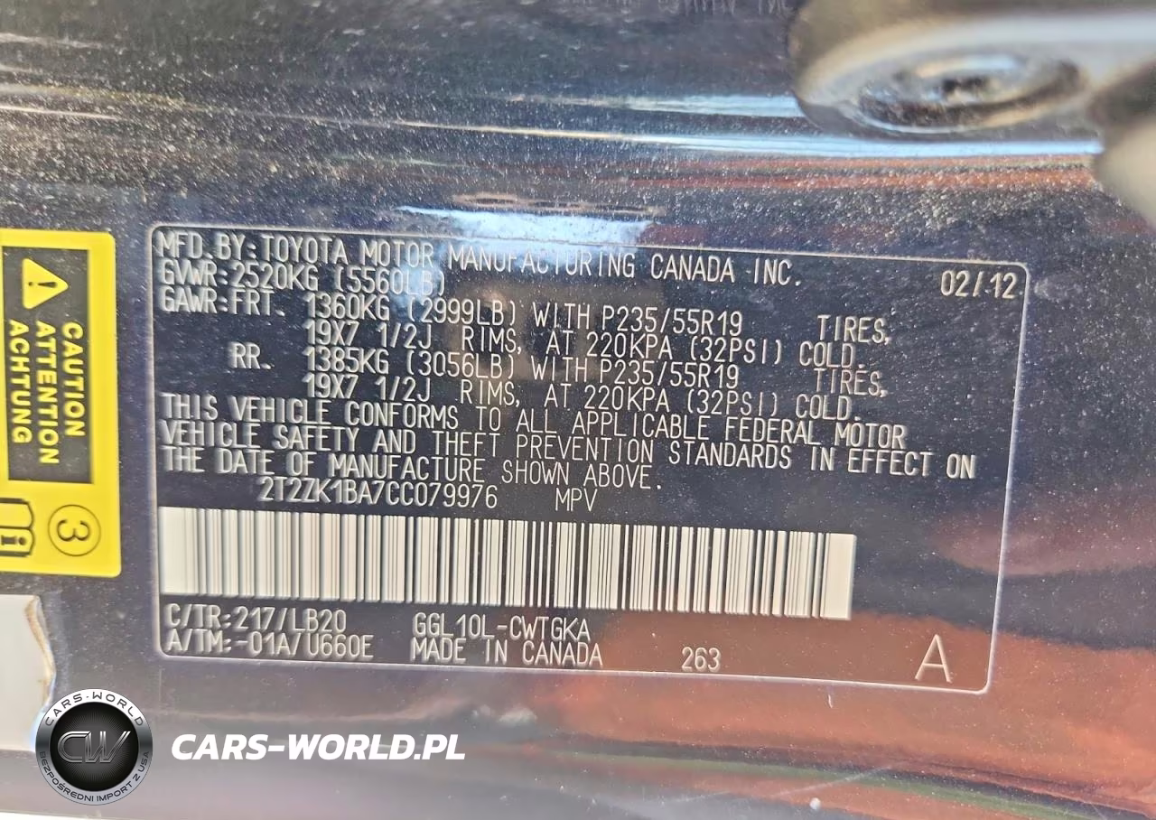 2012 Lexus Rx 350 VIN:2T2ZK1BA7CC079976 - 14
