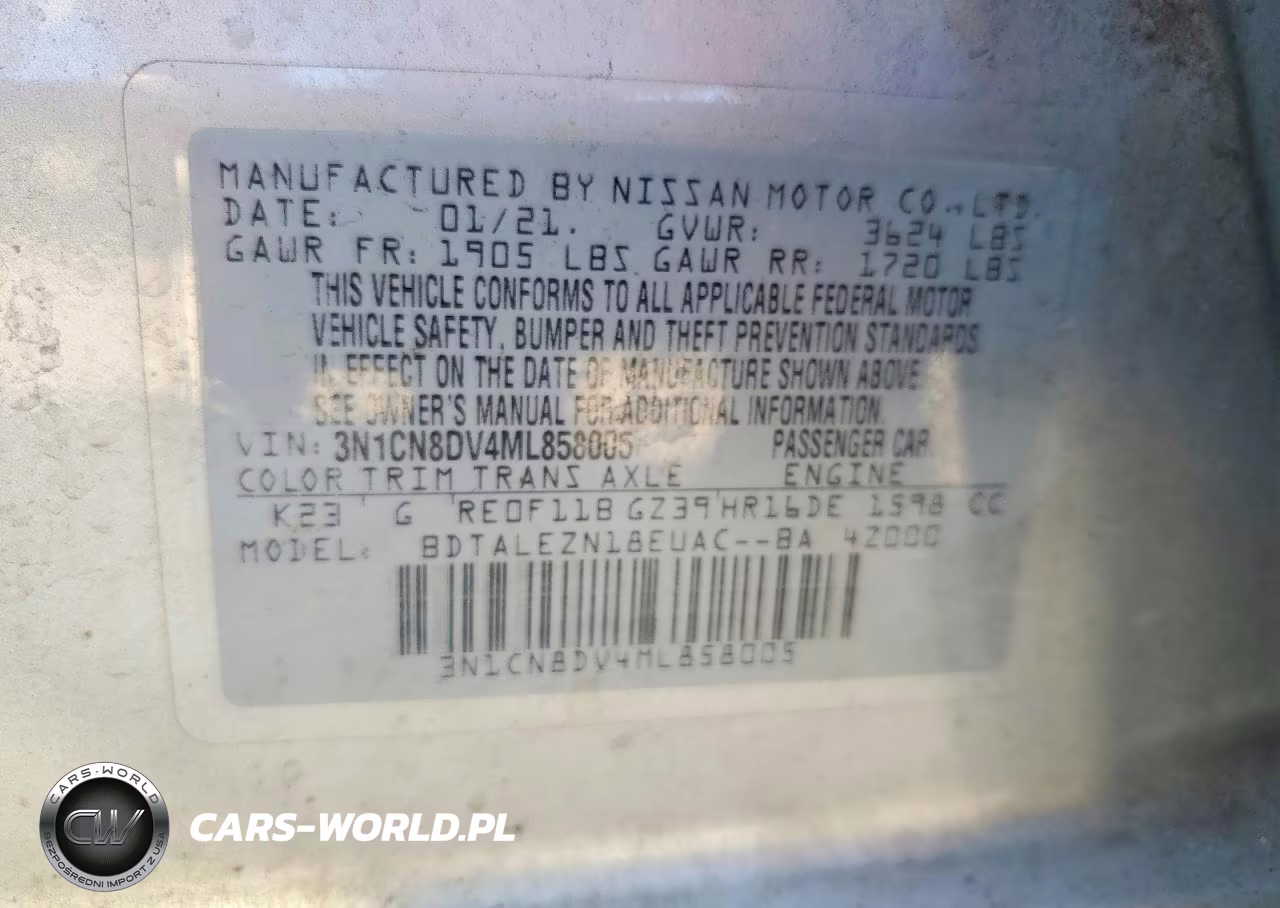 2021 Nissan Versa S VIN:3N1CN8DV4ML858005 - 13