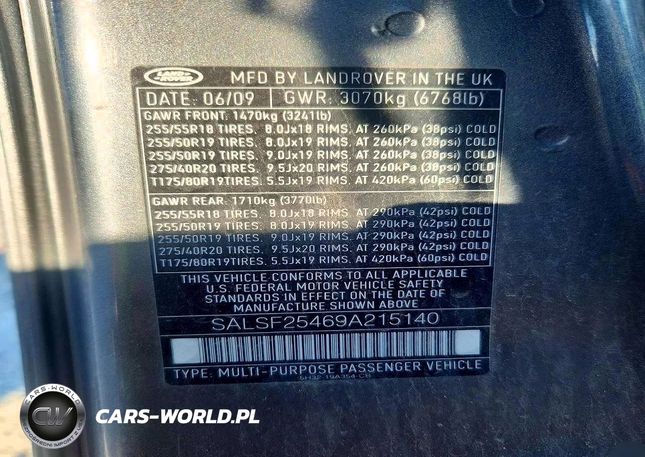 2009 Land Rover Range Rover Sport Hse VIN:SALSF25469A215140 - 13