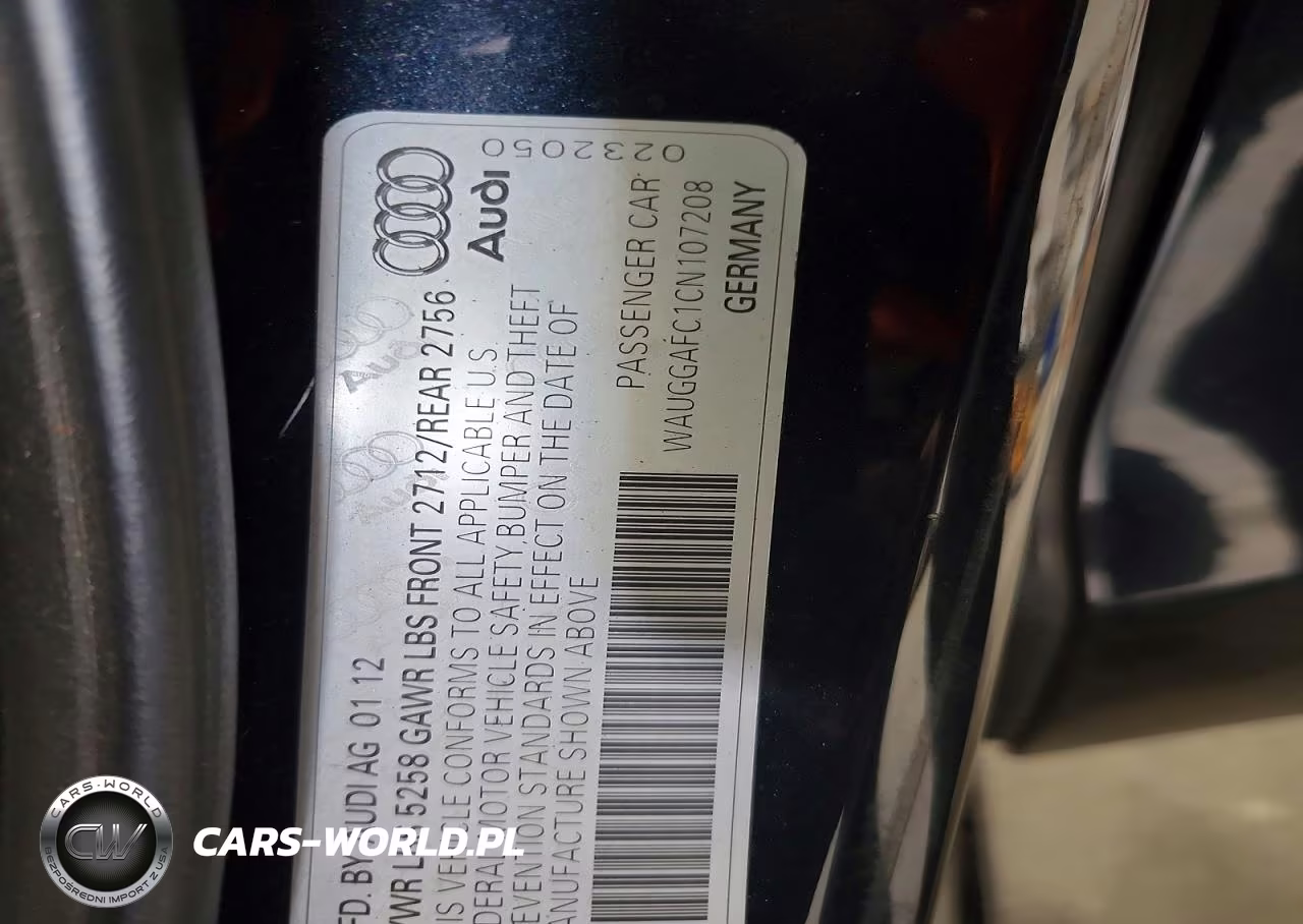 2012 Audi A6 Premium Plus VIN:WAUGGAFC1CN107208 - 12