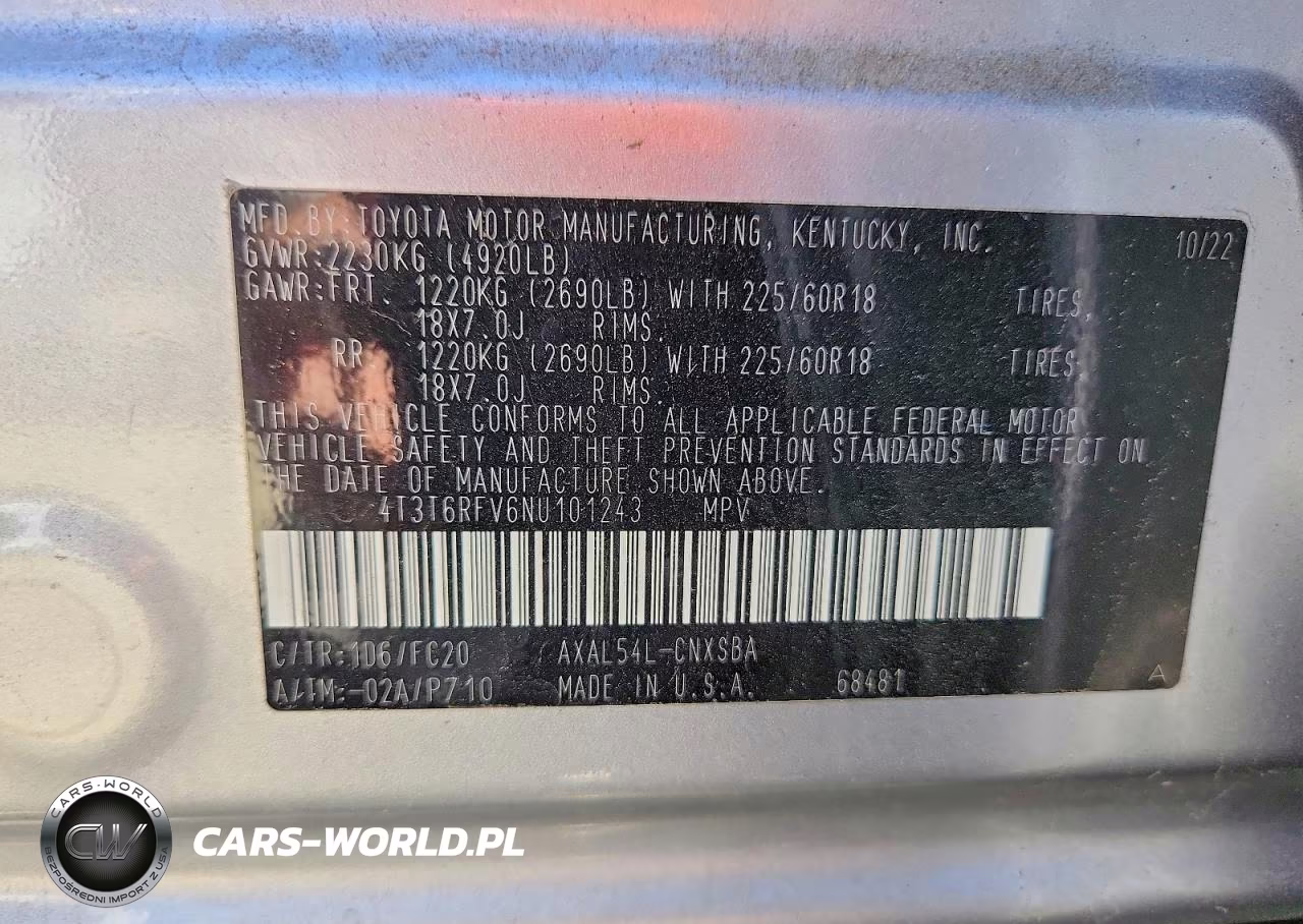 2022 Toyota Rav4 Se VIN:4T3T6RFV6NU101243 - 13