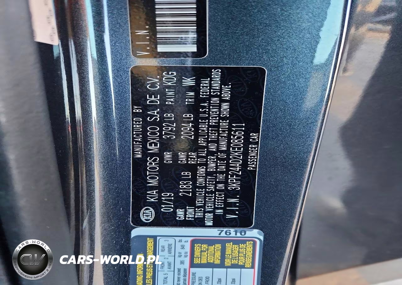 2019 Kia Forte Lxs VIN:3KPF24AD2KE085611 - 12