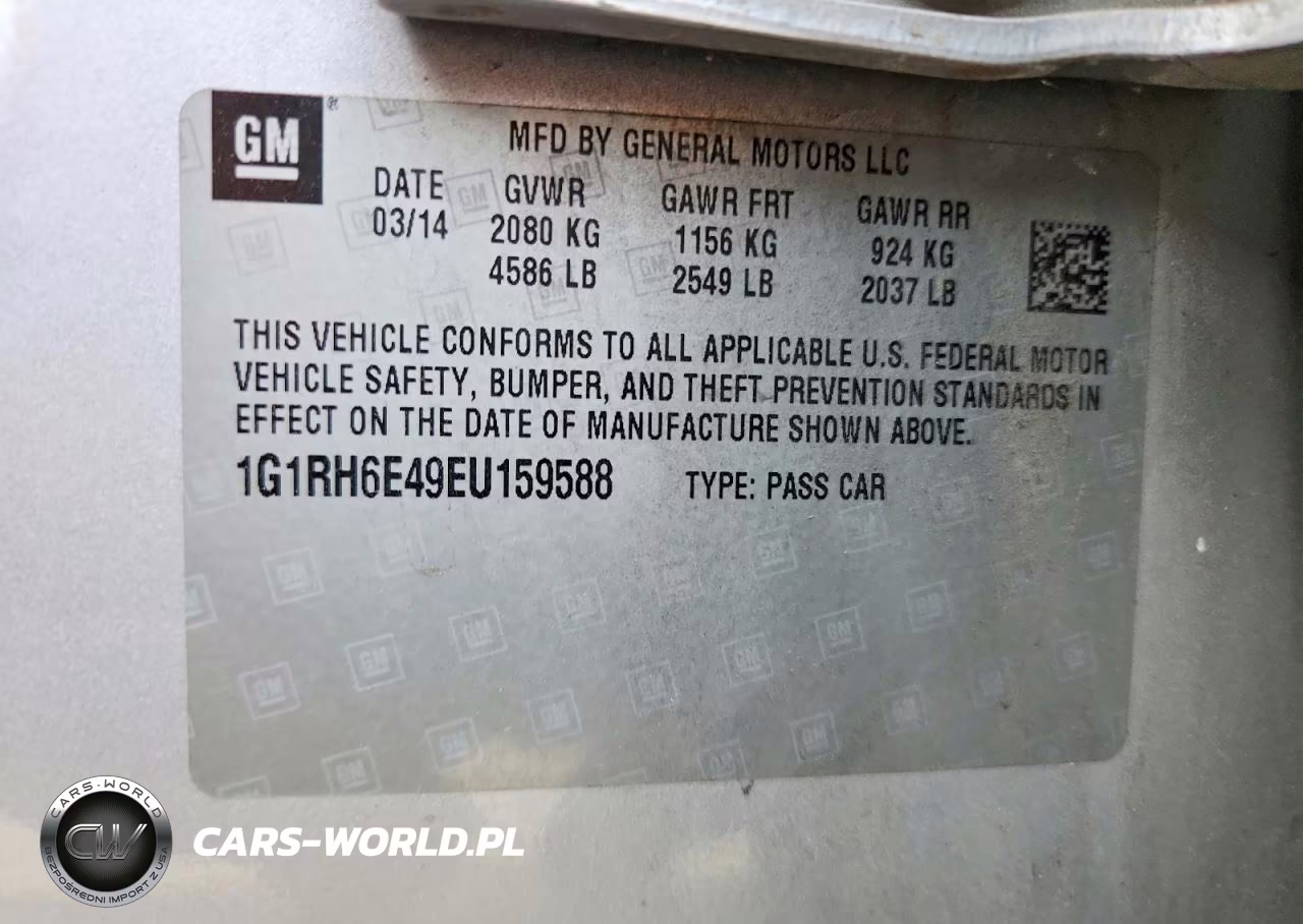 2014 Chevrolet Volt VIN:1G1RH6E49EU159588 - 12