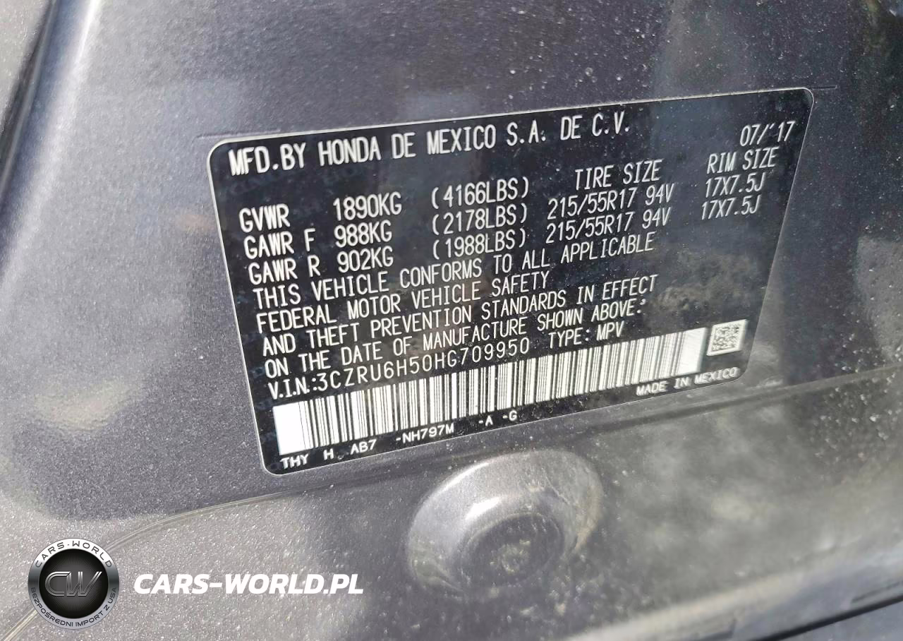 2017 Honda Hr-V Ex VIN:3CZRU6H50HG709950 - 12