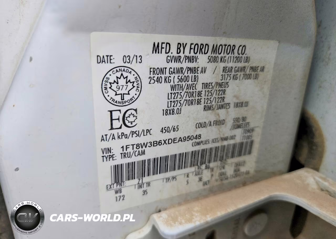 2013 Ford F350 Super Duty VIN:1FT8W3B6XDEA95048 - 12
