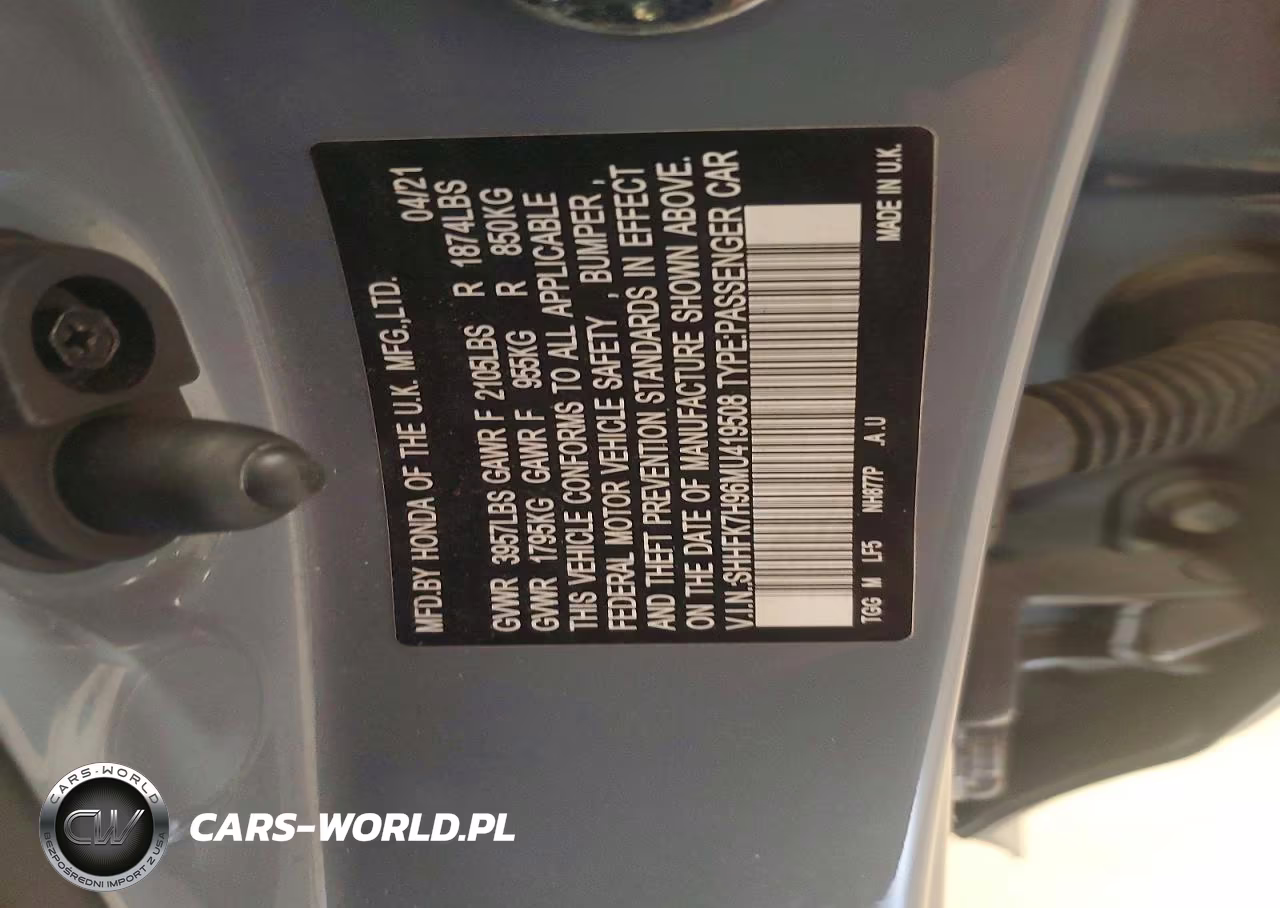 2021 Honda Civic Sport Touring VIN:SHHFK7H96MU419508 - 13