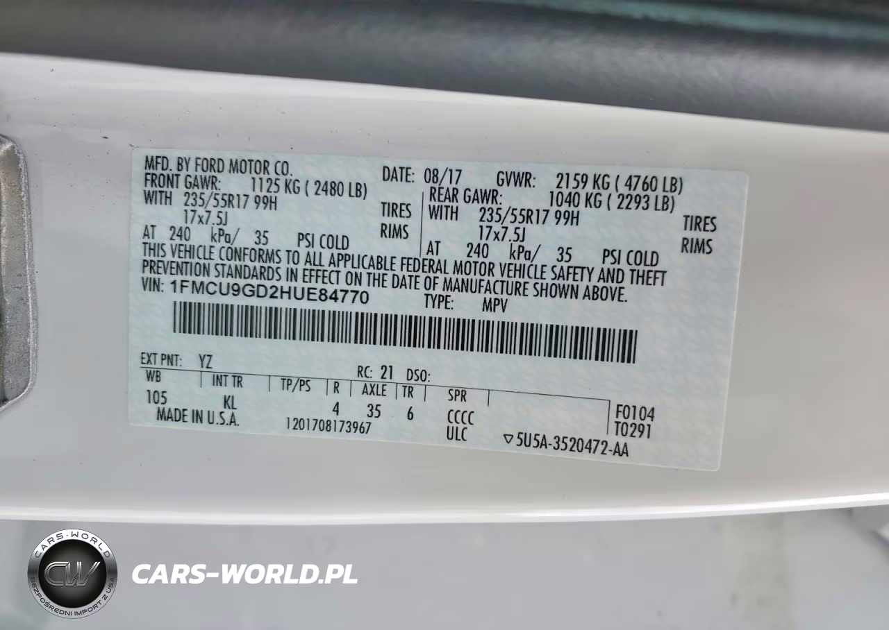 2017 Ford Escape Se VIN:1FMCU9GD2HUE84770 - 13