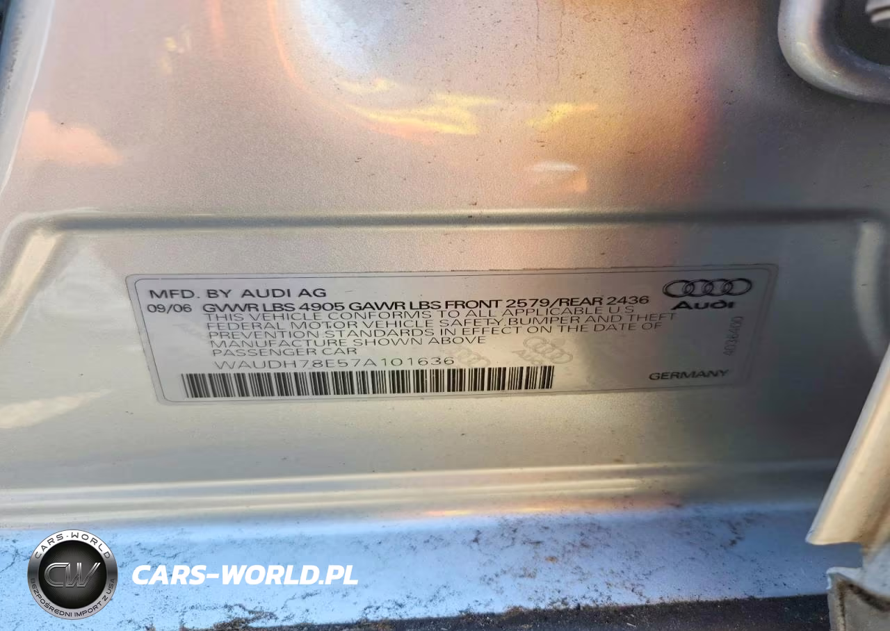 2007 Audi A4 3.2 Quattro VIN:WAUDH78E57A101636 - 13