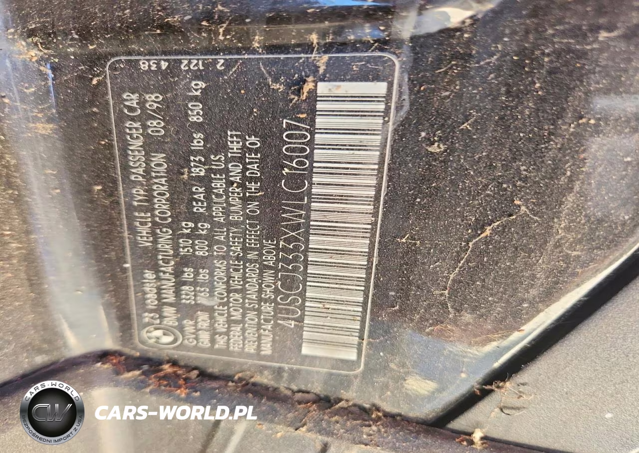 1998 BMW Z3 2.8 VIN:4USCJ333XWLC16007 - 12