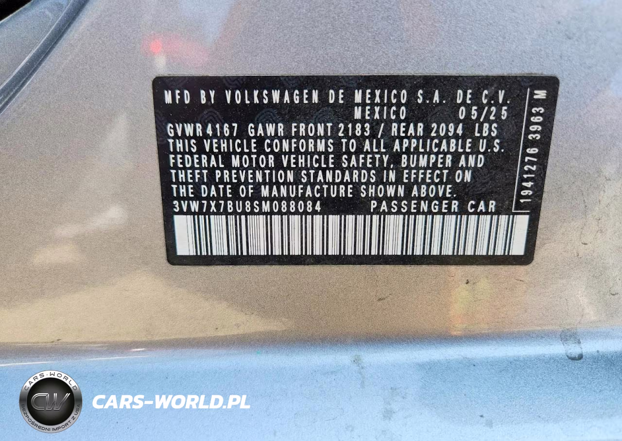 2025 Volkswagen Jetta Se VIN:3VW7X7BU8SM088084 - 13