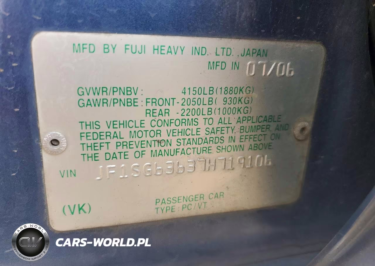 2007 Subaru Forester 2.5X VIN:JF1SG63637H719106 - 12