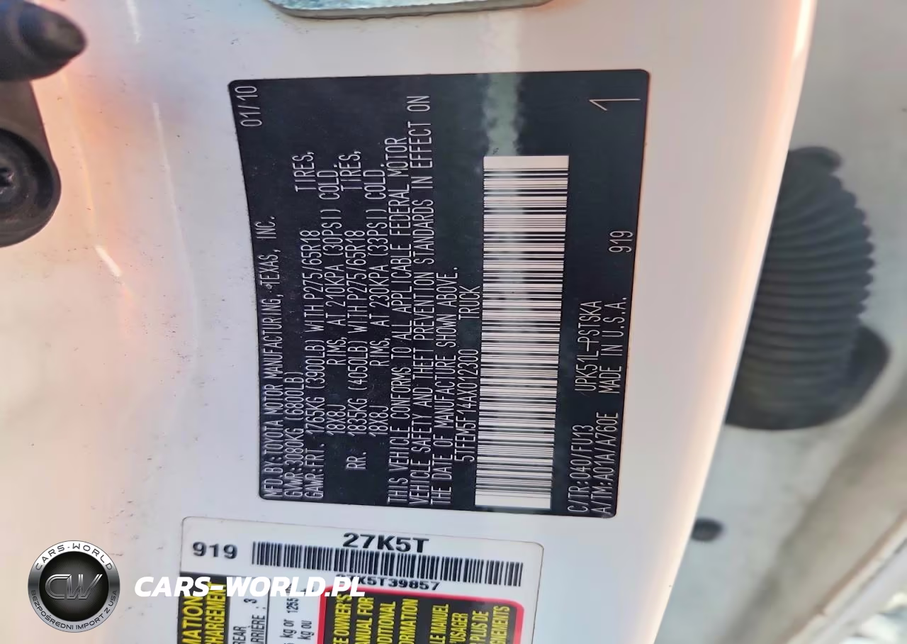 2010 Toyota Tundra Crewmax Sr5 VIN:5TFEM5F14AX012300 - 12