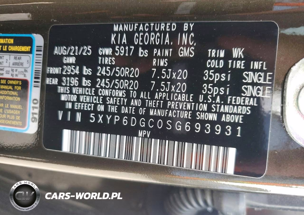 2025 Kia Telluride S VIN:5XYP6DGC0SG693931 - 13