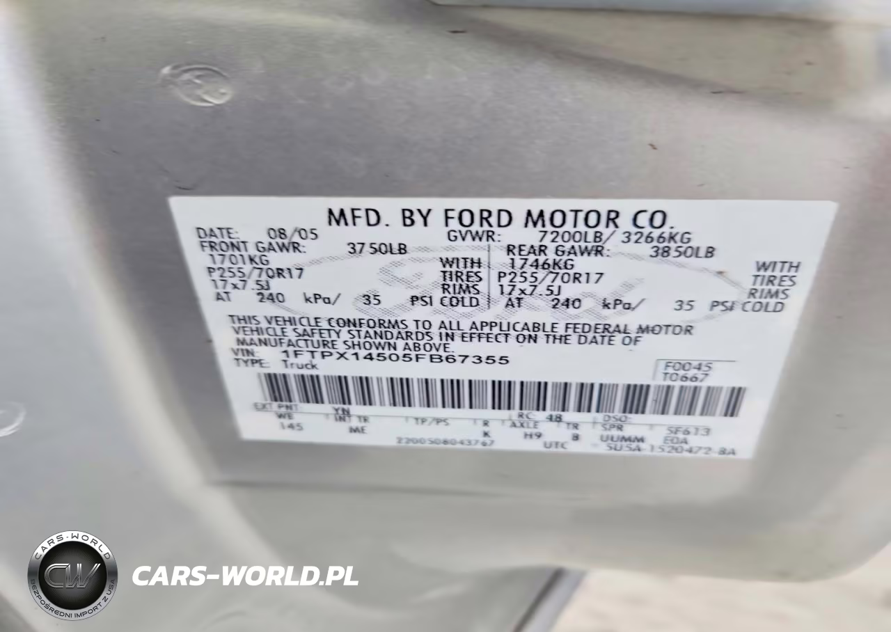 2005 Ford F150 VIN:1FTPX14505FB67355 - 12