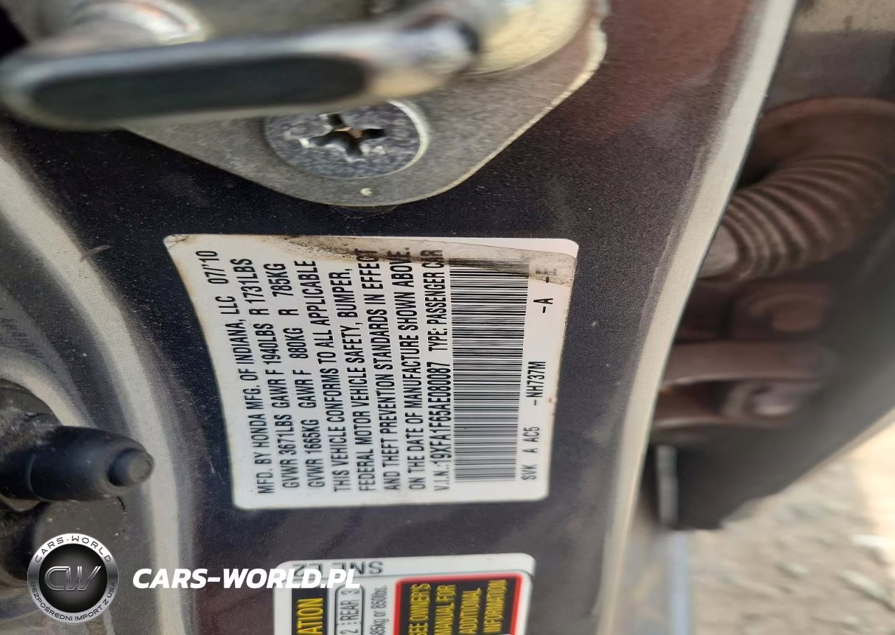 2010 Honda Civic Lx-S VIN:19XFA1F65AE080087 - 12