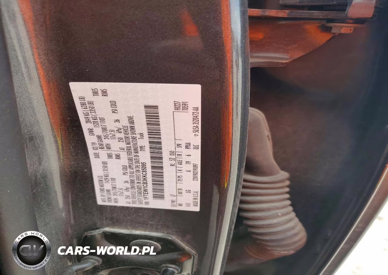 2019 Ford F150 Supercrew VIN:1FTEW1CB3KKC85095 - 12