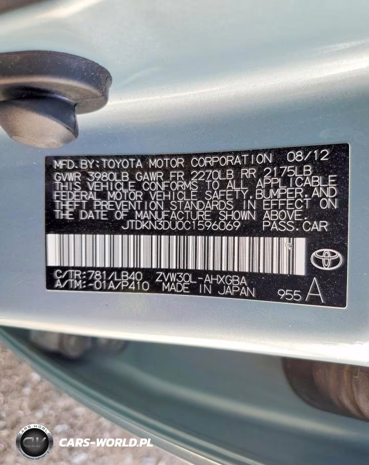 2012 Toyota Prius Four VIN:JTDKN3DU0C1596069 - 12