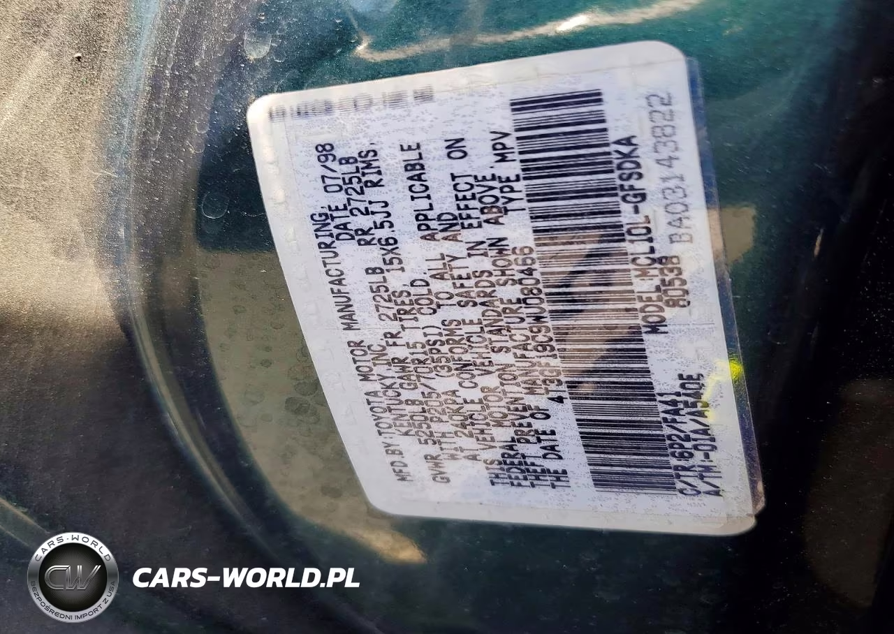 1998 Toyota Sienna Ce VIN:4T3GF19C9WU080466 - 13