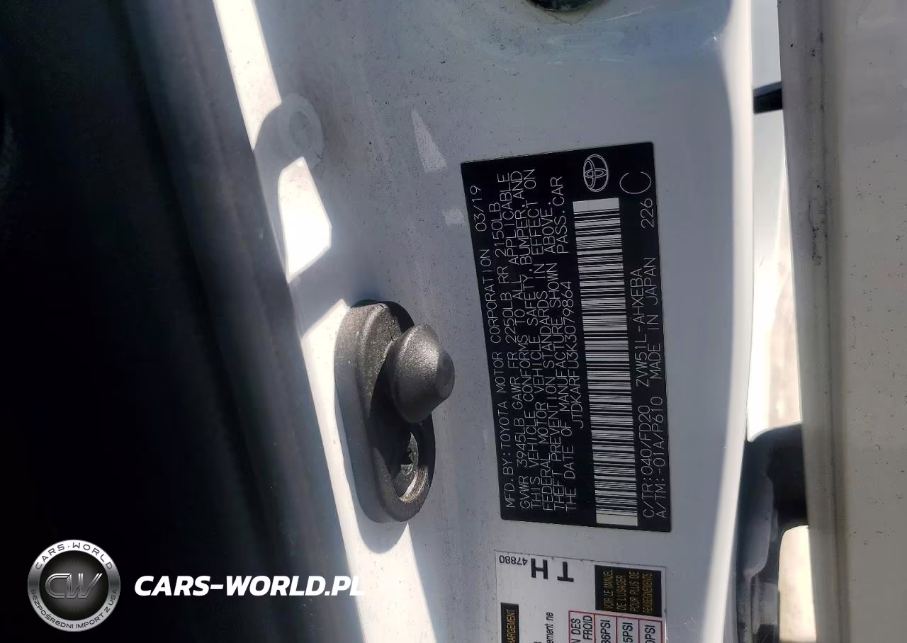 2019 Toyota Prius Le VIN:JTDKARFU3K3079864 - 12