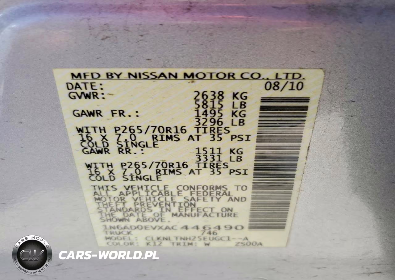 2010 Nissan Frontier Se V6 VIN:1N6AD0EVXAC446490 - 12