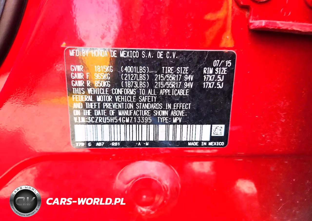 2016 Honda Hr-V Ex VIN:3CZRU5H54GM713395 - 12