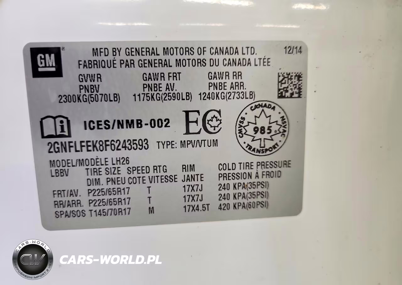 2015 Chevrolet Equinox Lt VIN:2GNFLFEK8F6243593 - 13