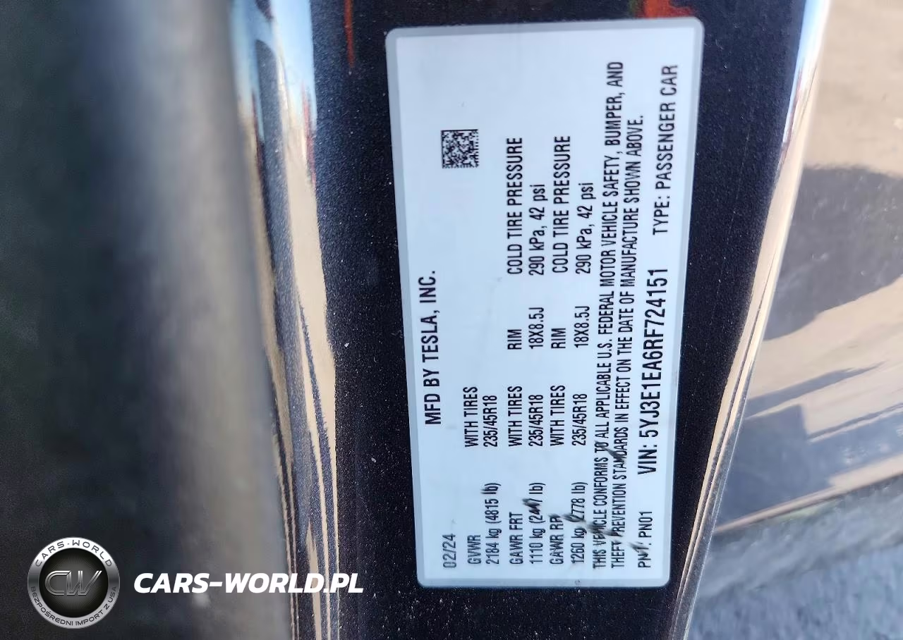 2024 Tesla Model 3 VIN:5YJ3E1EA6RF724151 - 12