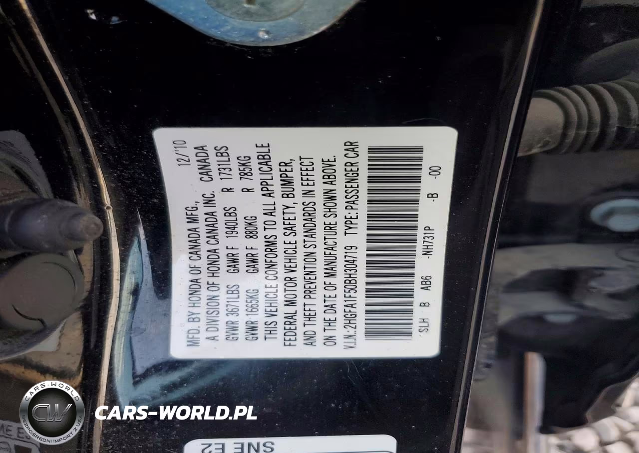2011 Honda Civic Lx VIN:2HGFA1F50BH304719 - 12
