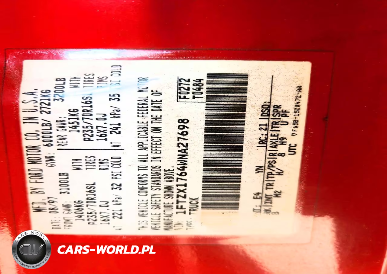 1998 Ford F150 VIN:1FTZX1764WNA27698 - 12