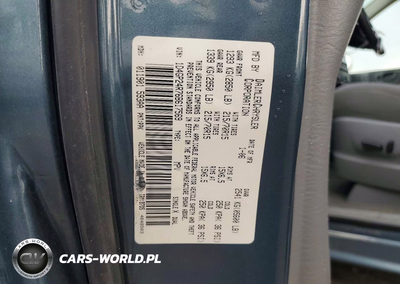 2006 Dodge Grand Caravan Se VIN:1D4GP24R76B617569 - 13