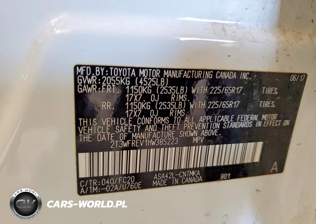 2017 Toyota Rav4 Xle VIN:2T3WFREV1HW385223 - 12
