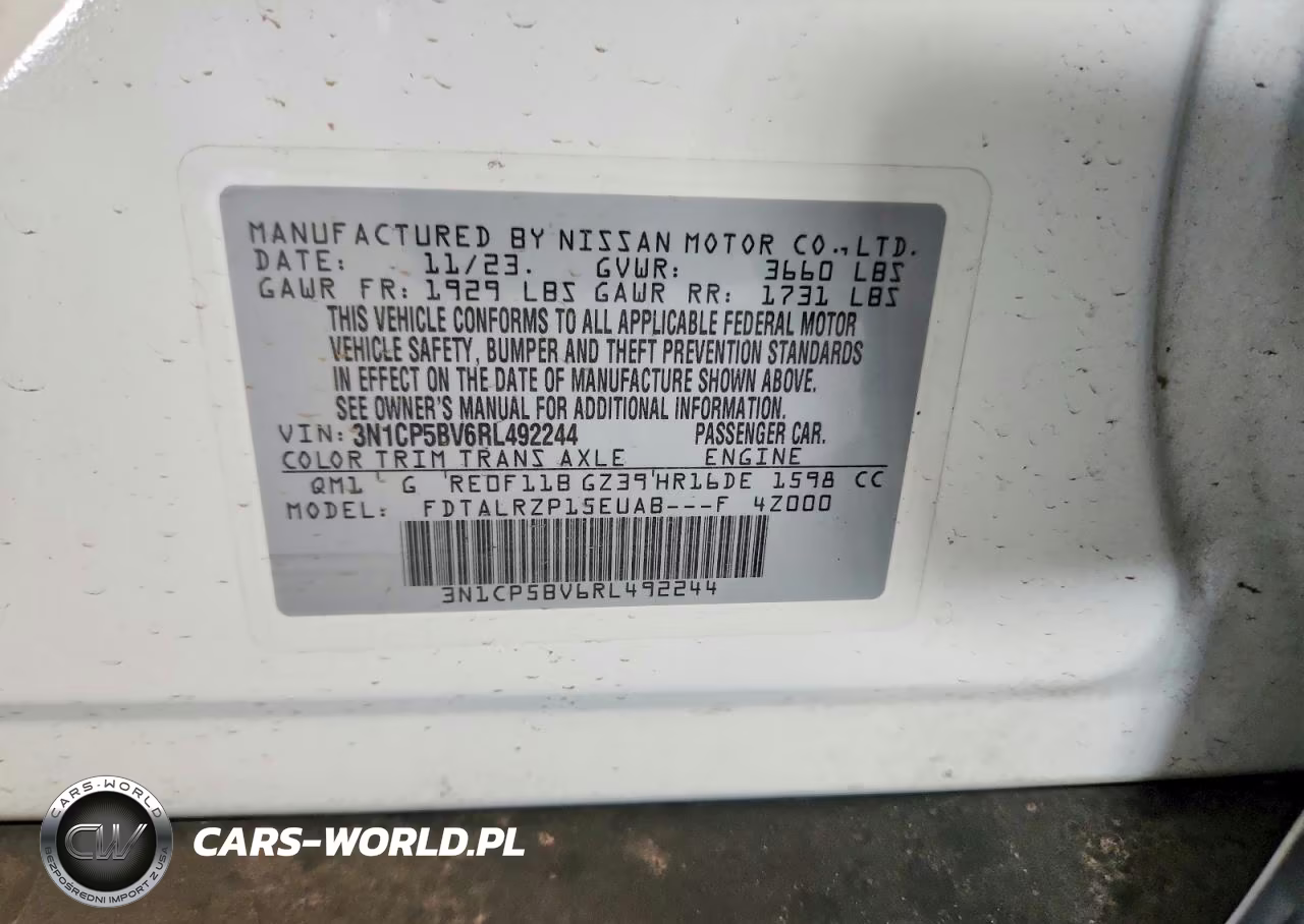 2024 Nissan Kicks S VIN:3N1CP5BV6RL492244 - 14