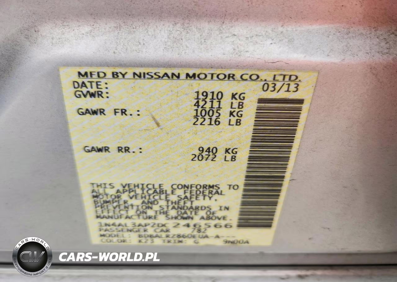 2013 Nissan Altima 2.5 VIN:1N4AL3AP2DC246566 - 12