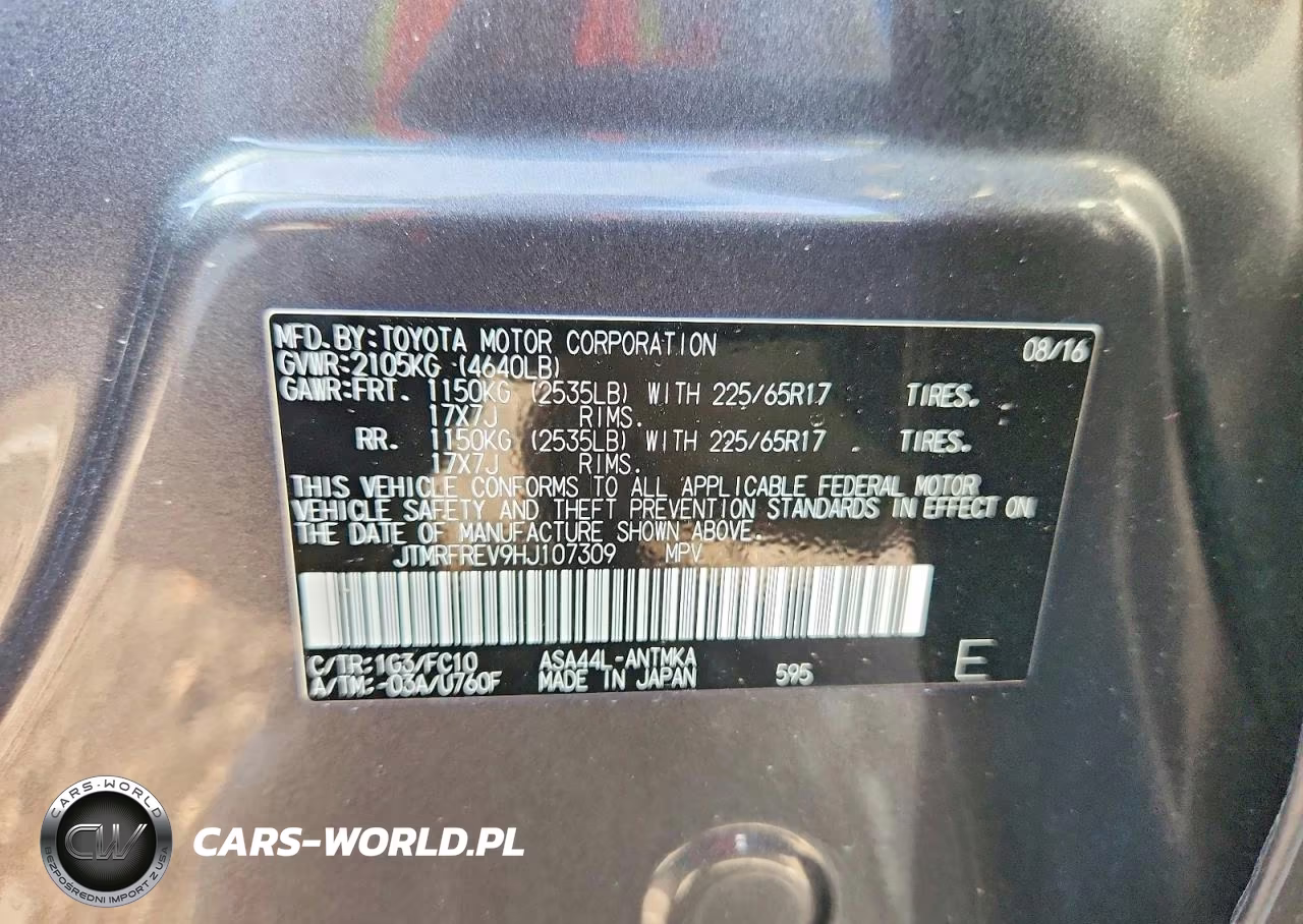 2017 Toyota Rav4 Xle VIN:JTMRFREV9HJ107309 - 13