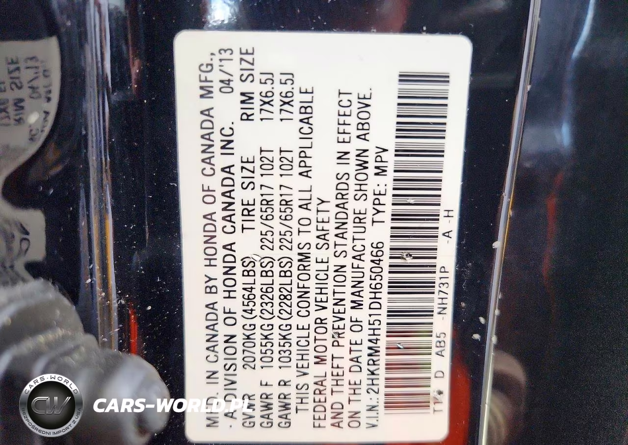 2013 Honda Cr-V Ex VIN:2HKRM4H51DH650466 - 14