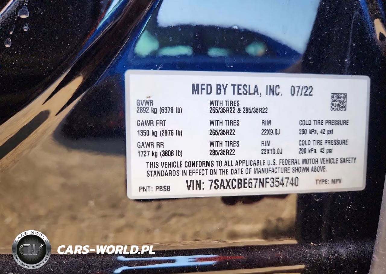 2022 Tesla Model X VIN:7SAXCBE67NF354740 - 12