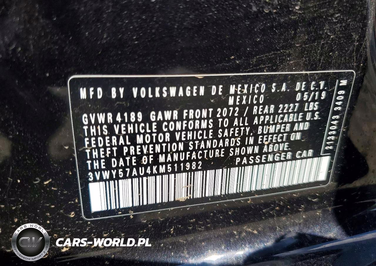 2019 Volkswagen Golf Sportwagen S VIN:3VWY57AU4KM511982 - 14
